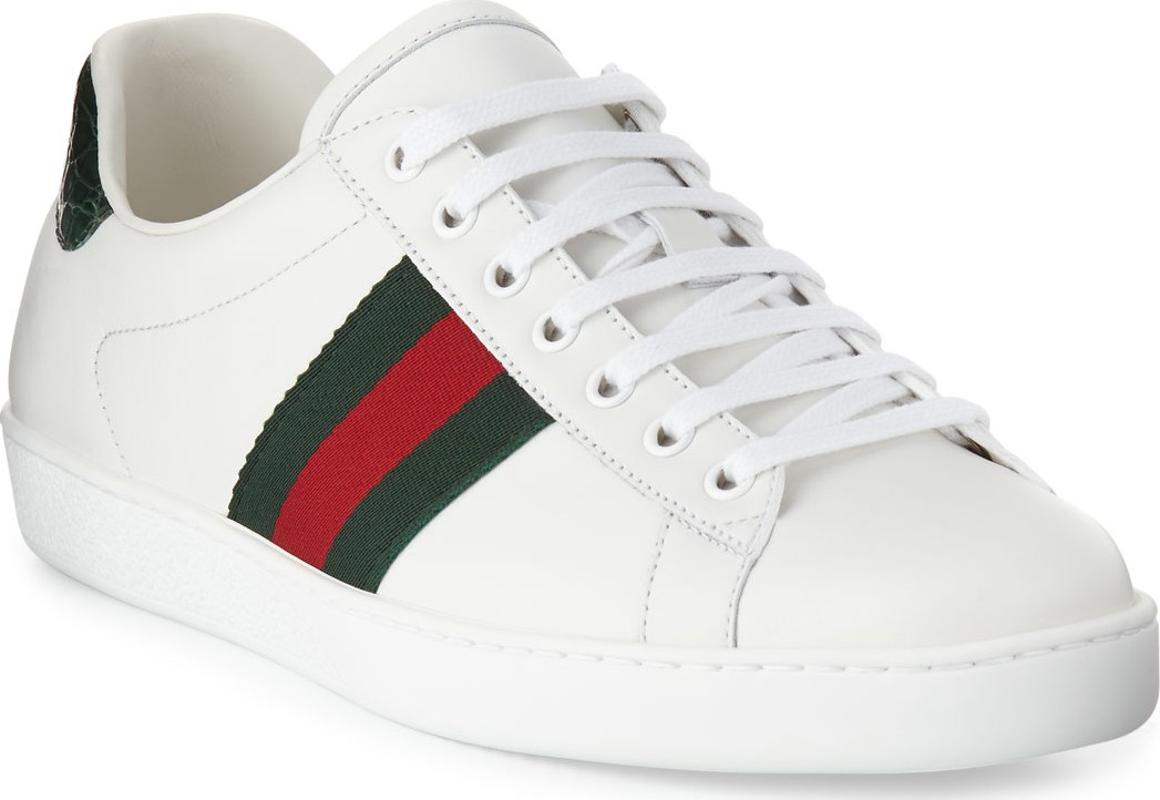 Gucci Men's New Ace Leather Low-Top Sneakers