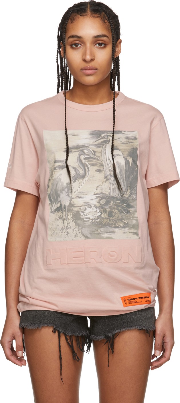 Heron Preston Pink Heron Birds T-Shirt