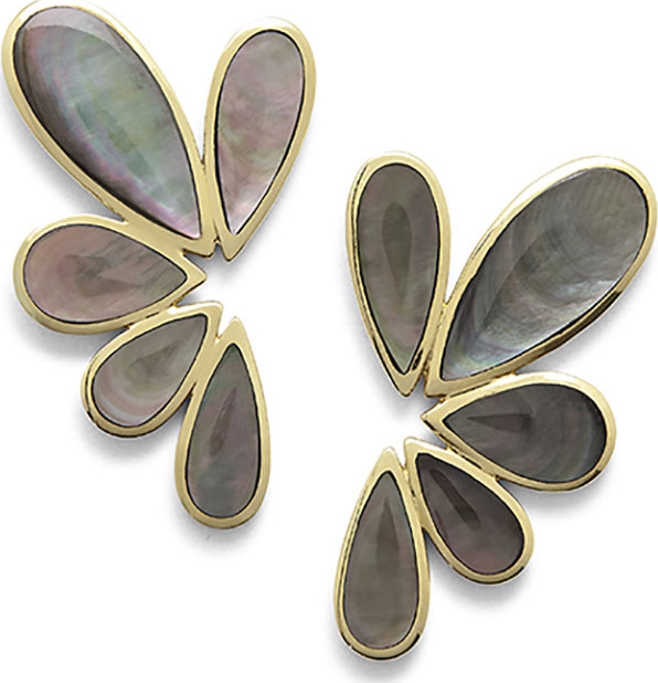 IPPOLITA 18K Polished Rock Candy Multi-Pear Earrings in Black Shell