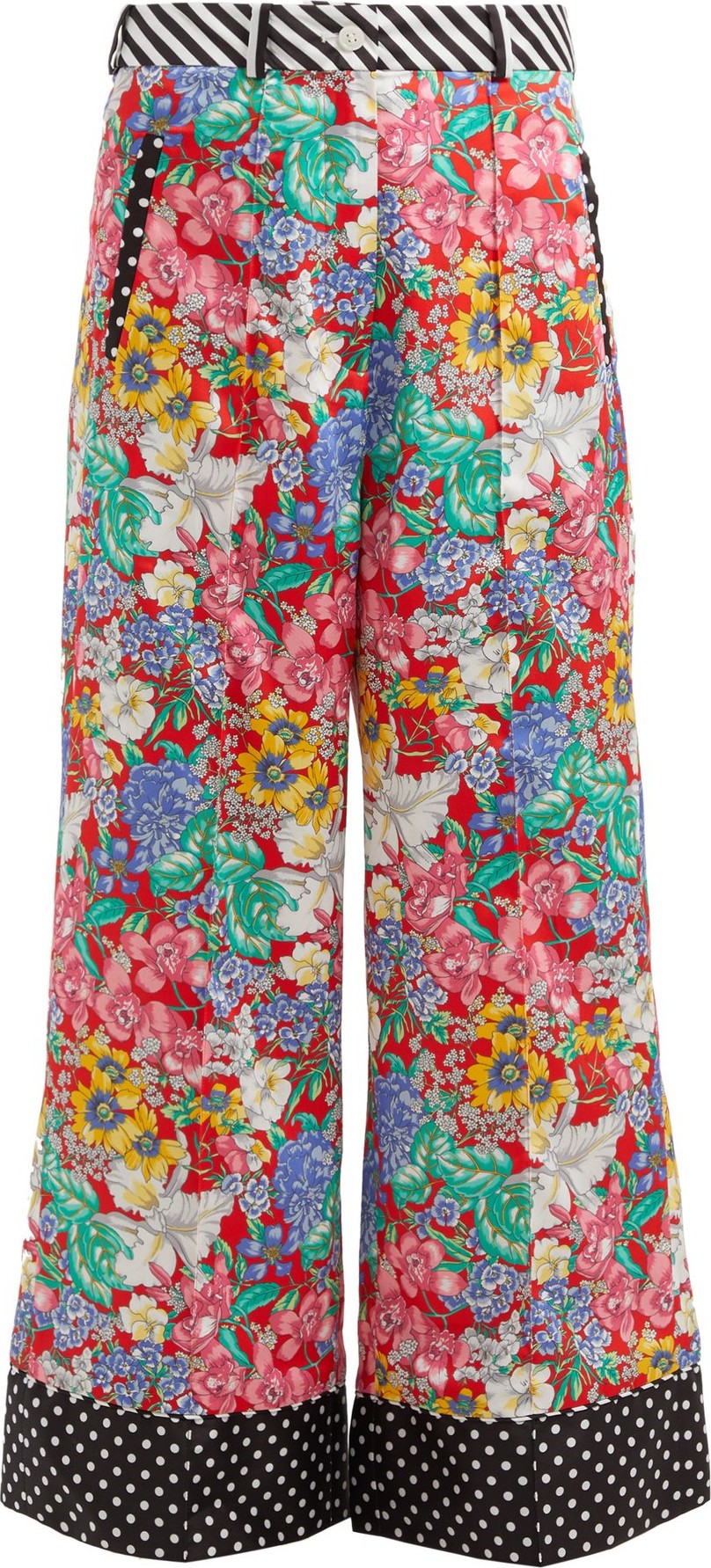 Racil X Aquazzura floral-print satin trousers