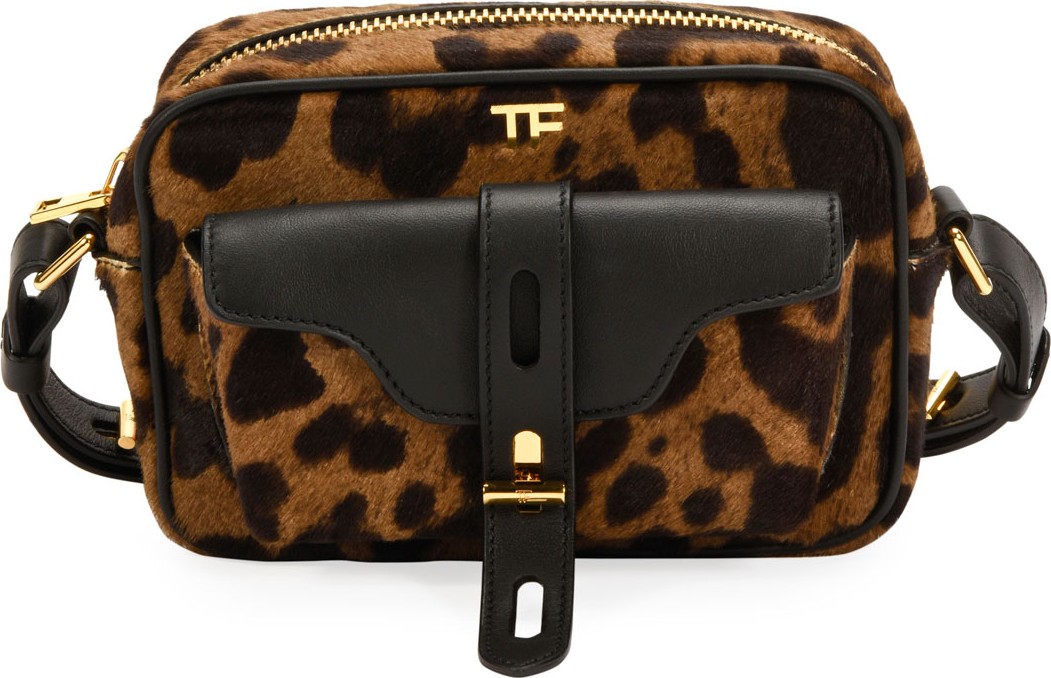 TOM FORD Leopard Calf Hair Camera Crossbody Bag
