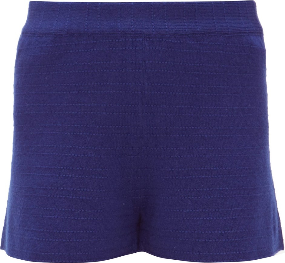 Barrie Stripe-stitched cashmere shorts