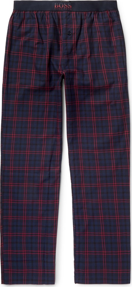 HUGO BOSS Slim-Fit Checked Cotton Pyjama Trousers