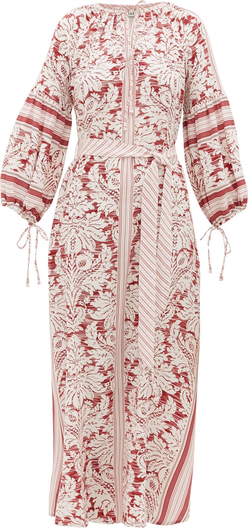 D'Ascoli Southampton-print silk-crepe maxi dress
