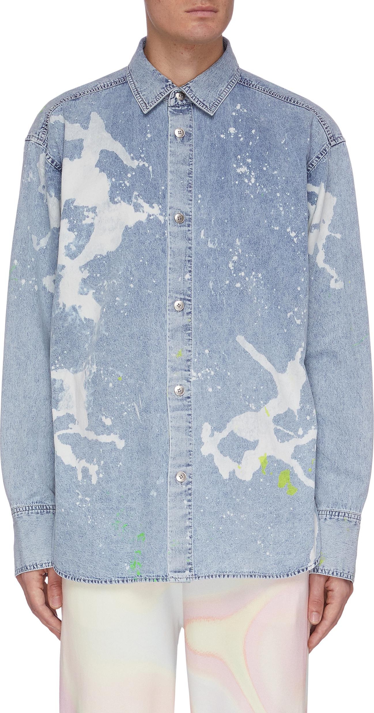 Angel Chen Paint Splash Denim Shirt