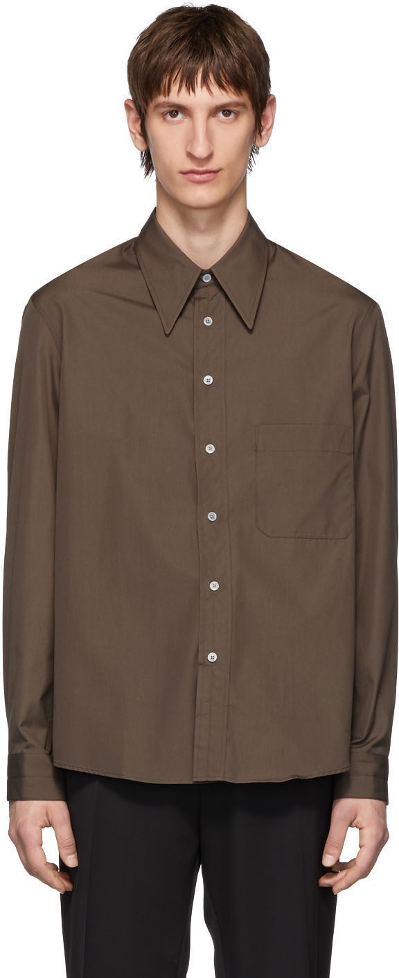 Lemaire Brown Poplin Shirt