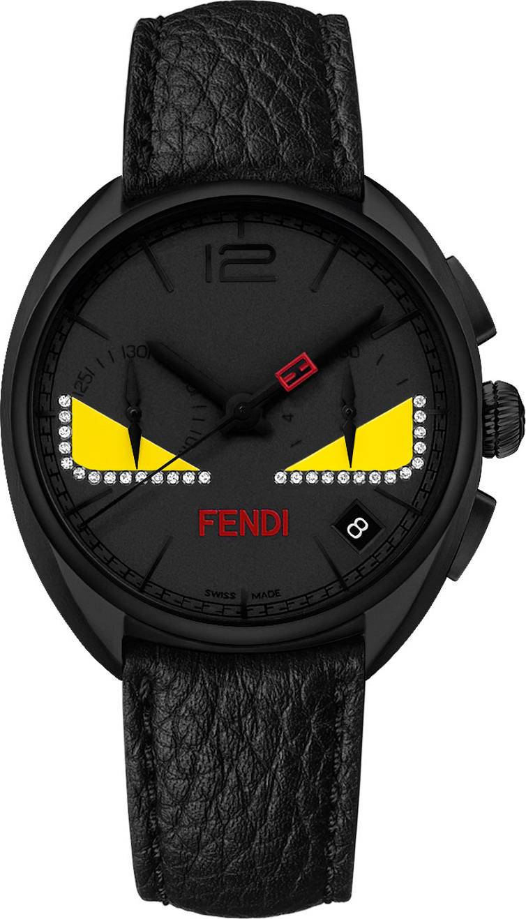 Fendi 40mm Ladies' Monster Eyes Chronograph Watch, Black