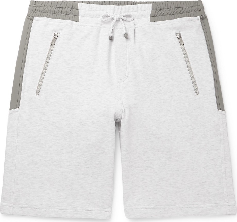 Brunello Cucinelli Mélange Cotton-Blend Jersey Drawstring Shorts