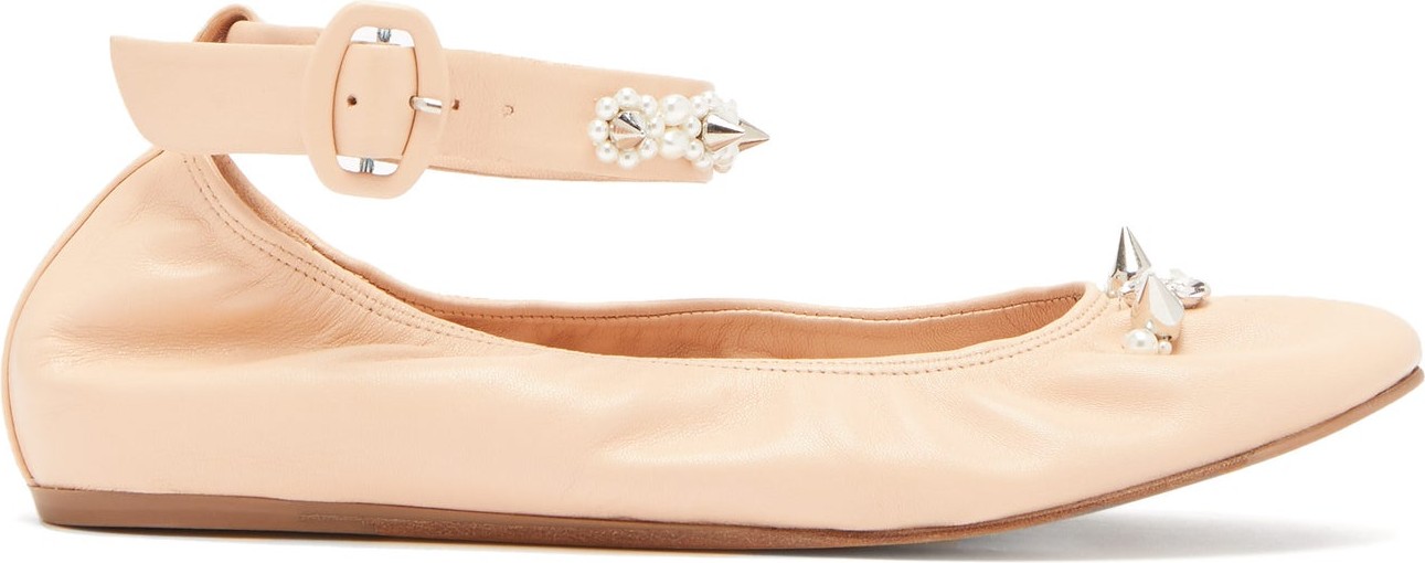 Simone Rocha Pearl-embellished leather flats