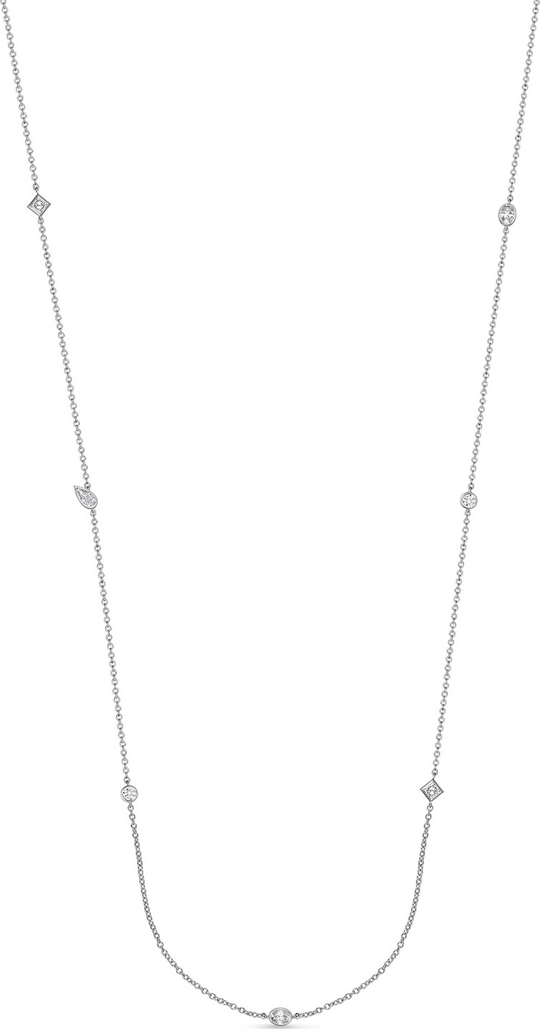 Memoire 18k White Gold Mixed-Cut Diamond Necklace
