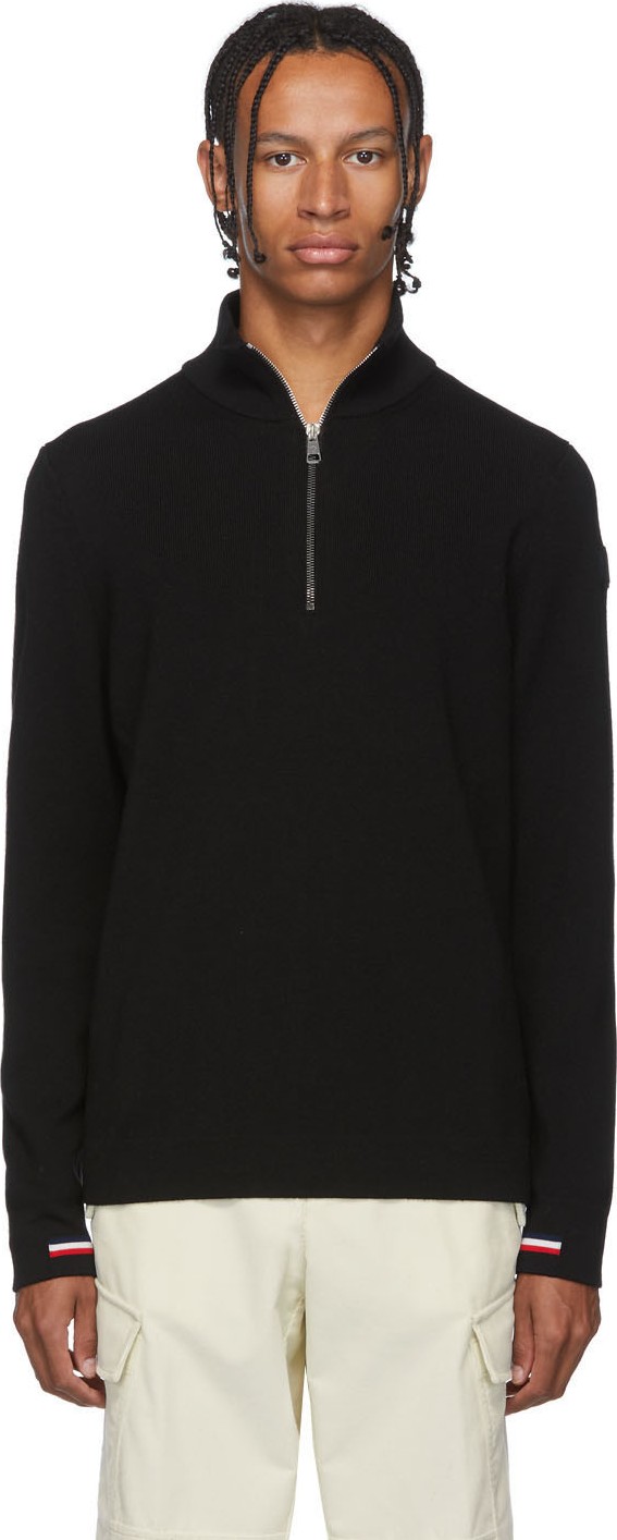 Moncler Black Maglione Lupetto Zip-Up Sweater