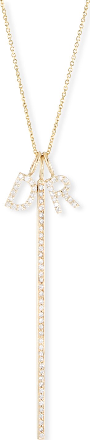 Sarah Chloe Mini Amelia Diamond Initial Pendant Necklace