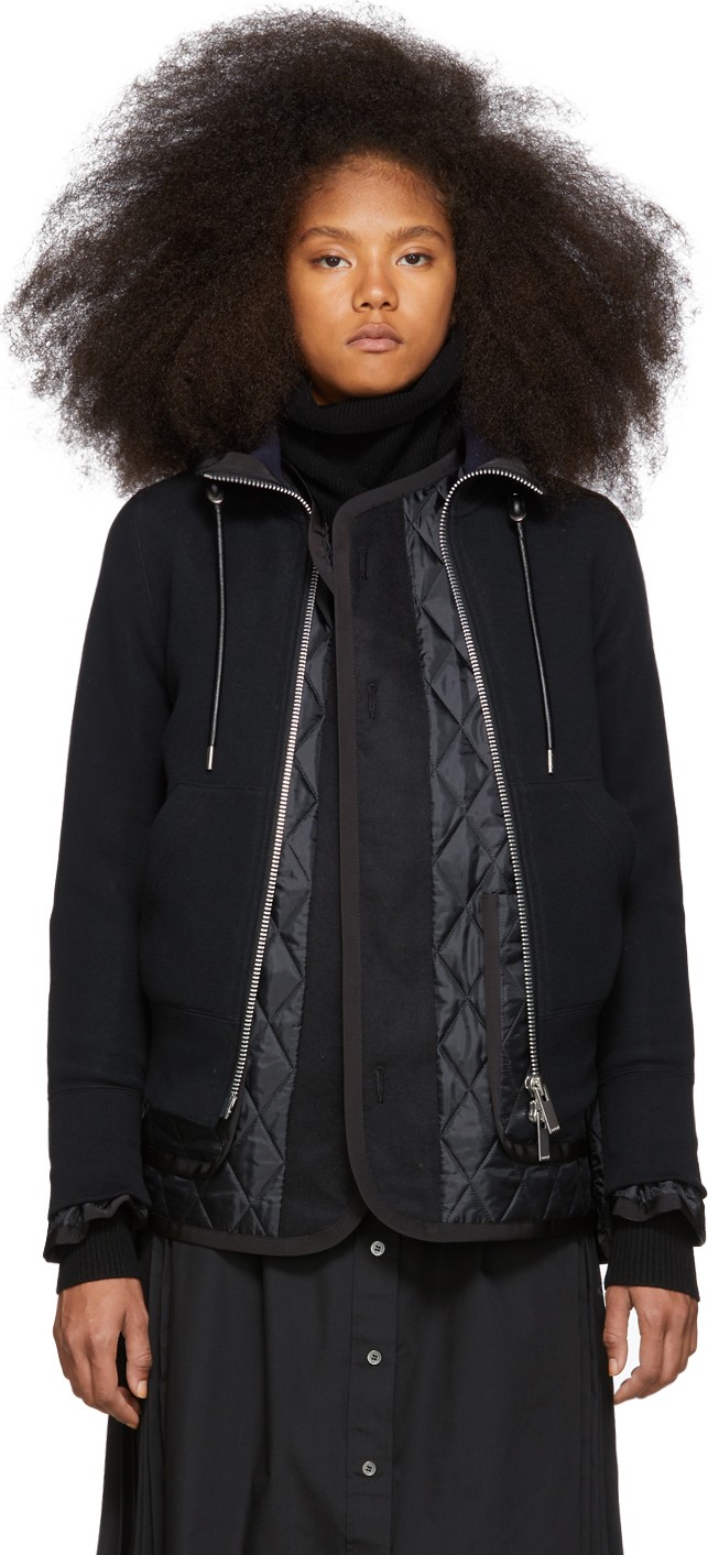 Sacai Black Sponge Sweat Jacket