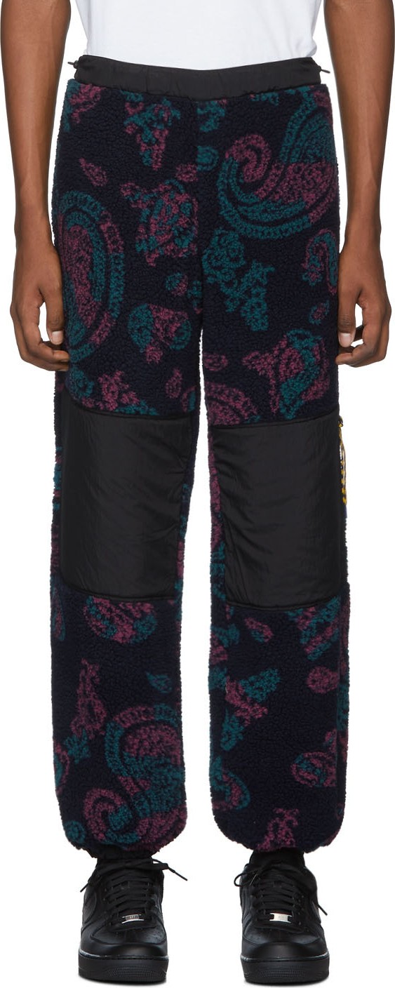 Aries Navy Fleece Paisley Lounge Pants