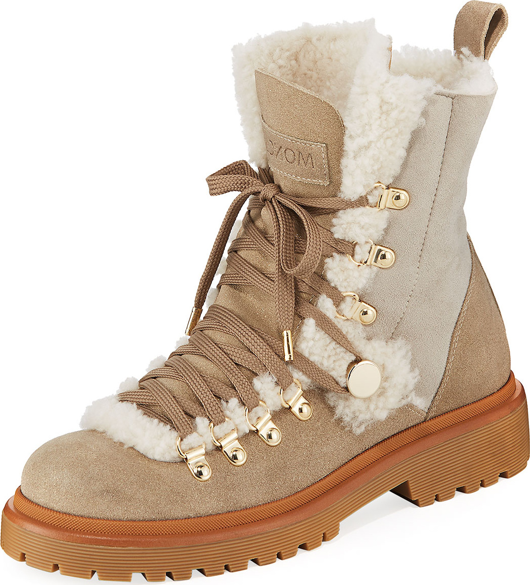 Moncler Berenice Stivale Fur-Lined Hiking Boots Moncler Berenice Stivale Fur-Lined Hiking Boots