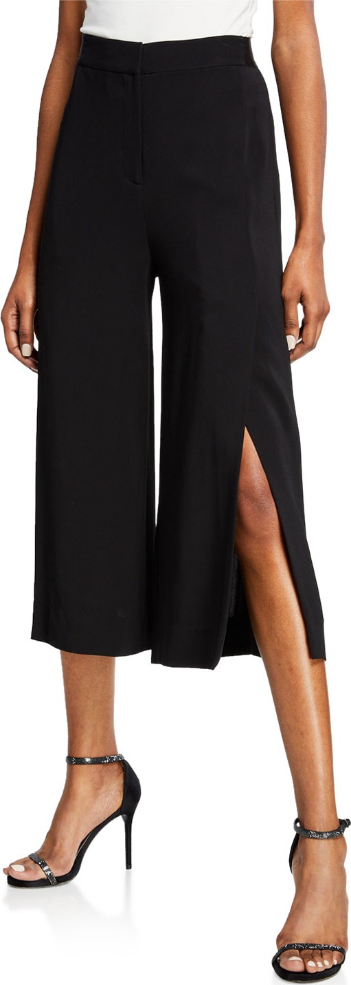 KOBI HALPERIN Jamie Split Wide-leg Cropped Pants