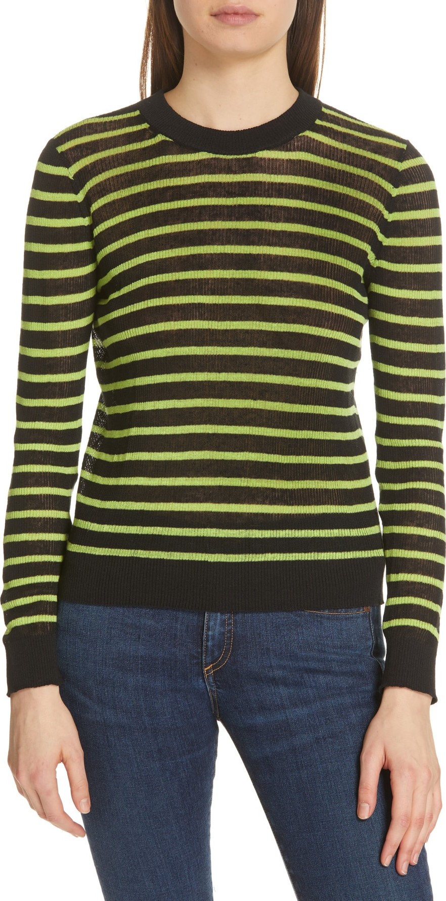 Veronica Beard Dean Stripe Linen Blend Sweater