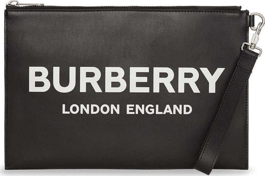 Burberry London England Logo Print Zip Pouch