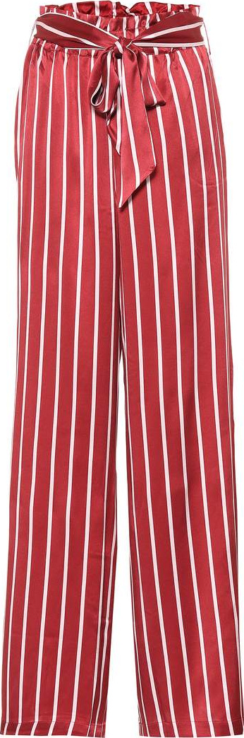 Asceno Striped wide-leg silk pajama pants