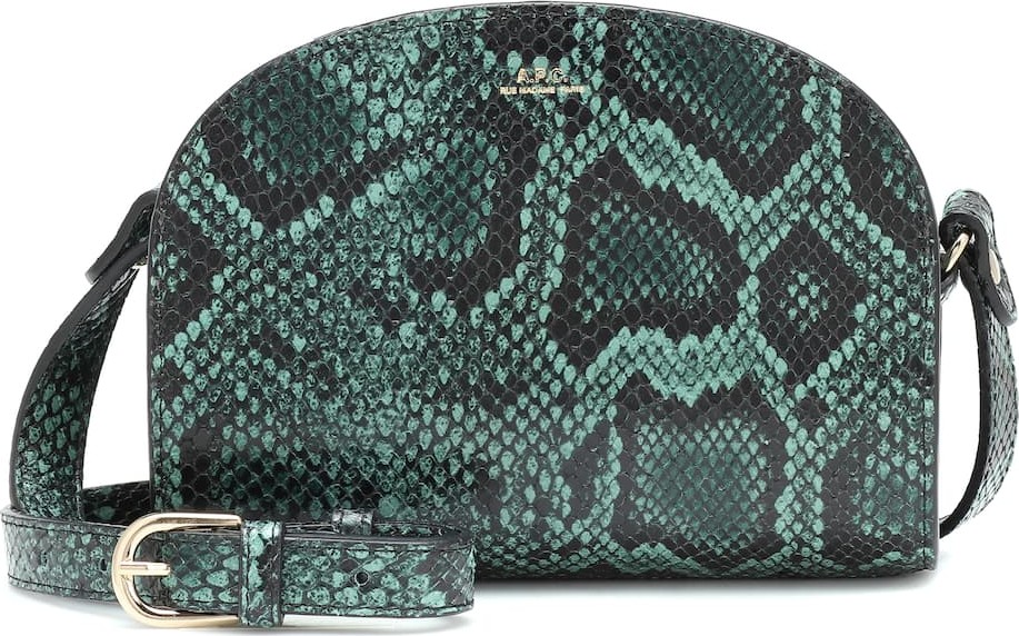 A.P.C. Half Moon snake-effect shoulder bag