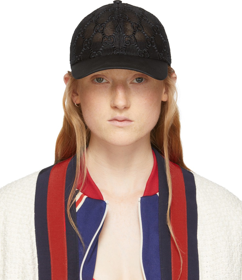 Gucci Black GG Embroidered Baseball Cap