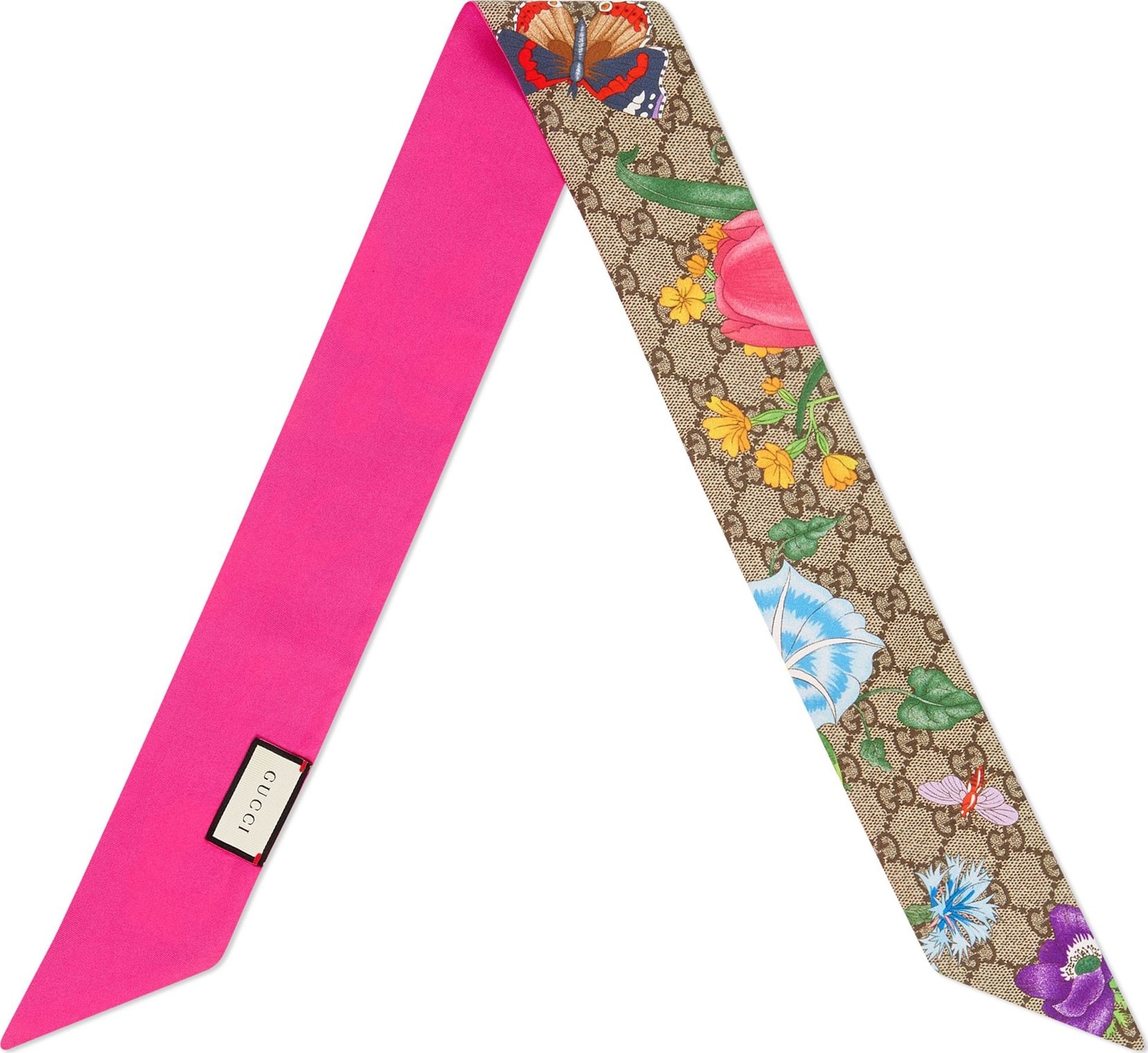 Gucci Flora Fluorescent Silk Neck Bow