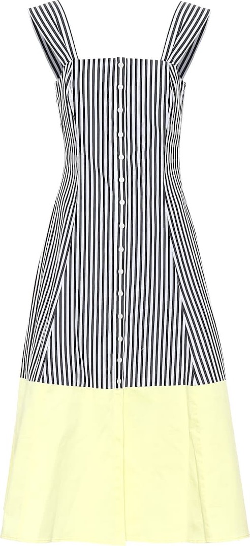 Staud Ariel striped cotton midi dress