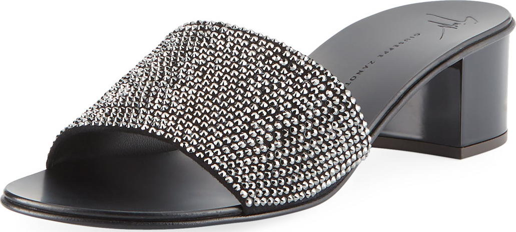 Giuseppe Zanotti Jeweled Single-Band Slide Sandal