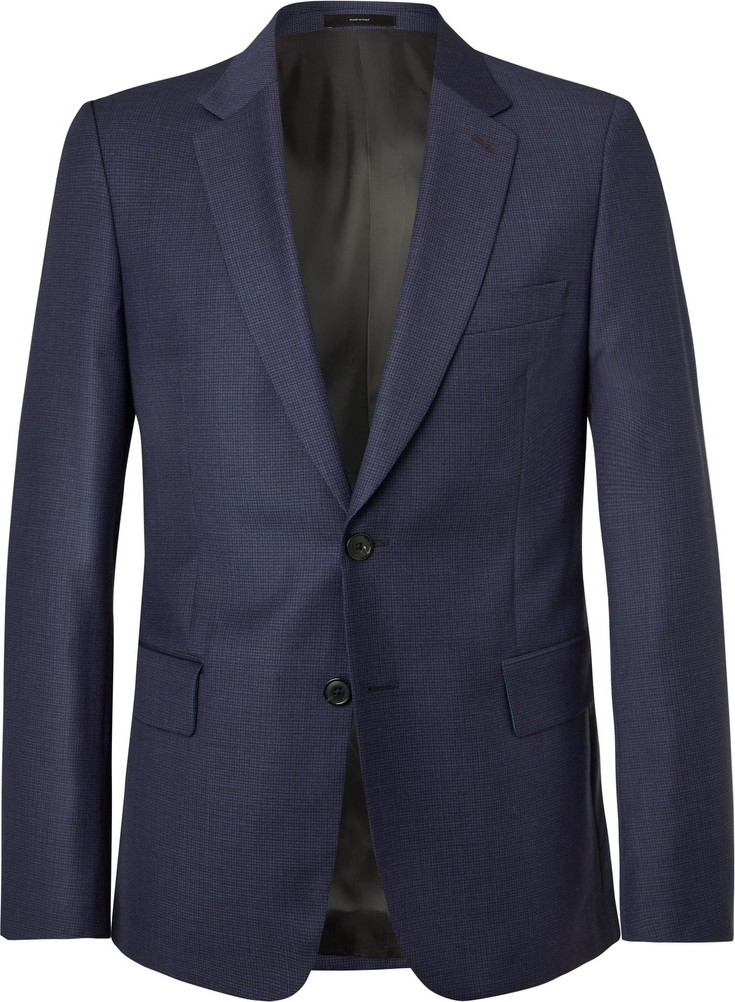 Paul Smith Grey Soho Slim-Fit Puppytooth Wool Suit Jacket