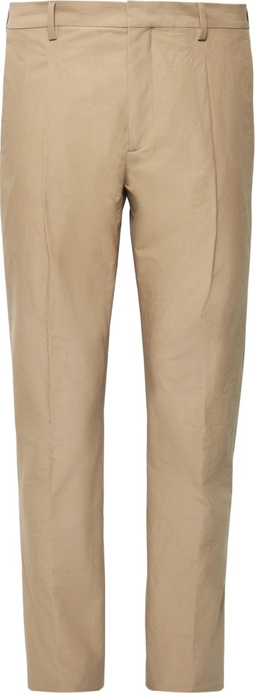 Acne Studios Sand Boston Tapered Pleated Cotton-Poplin Suit Trousers