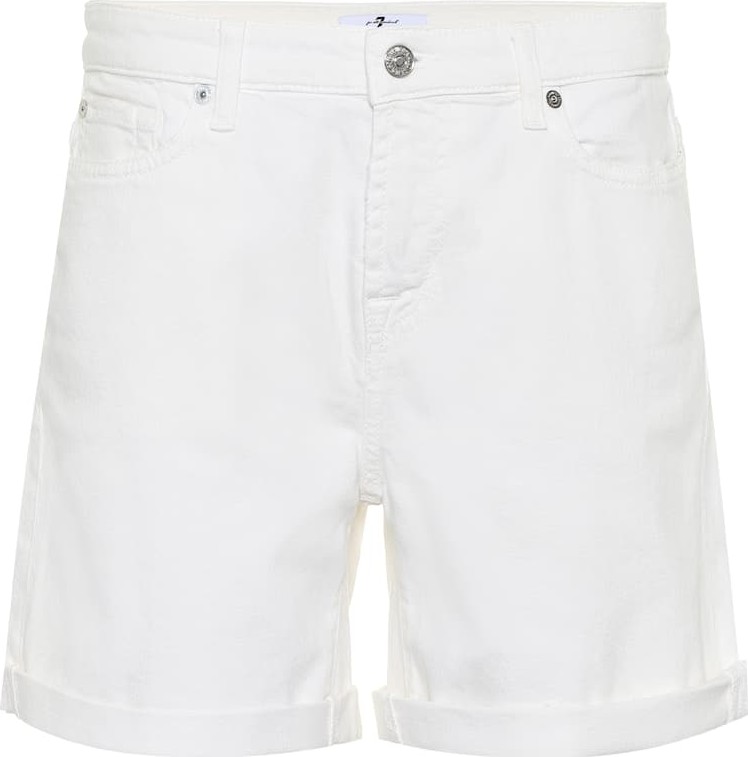 7 For All Mankind Mid-rise cotton twill shorts