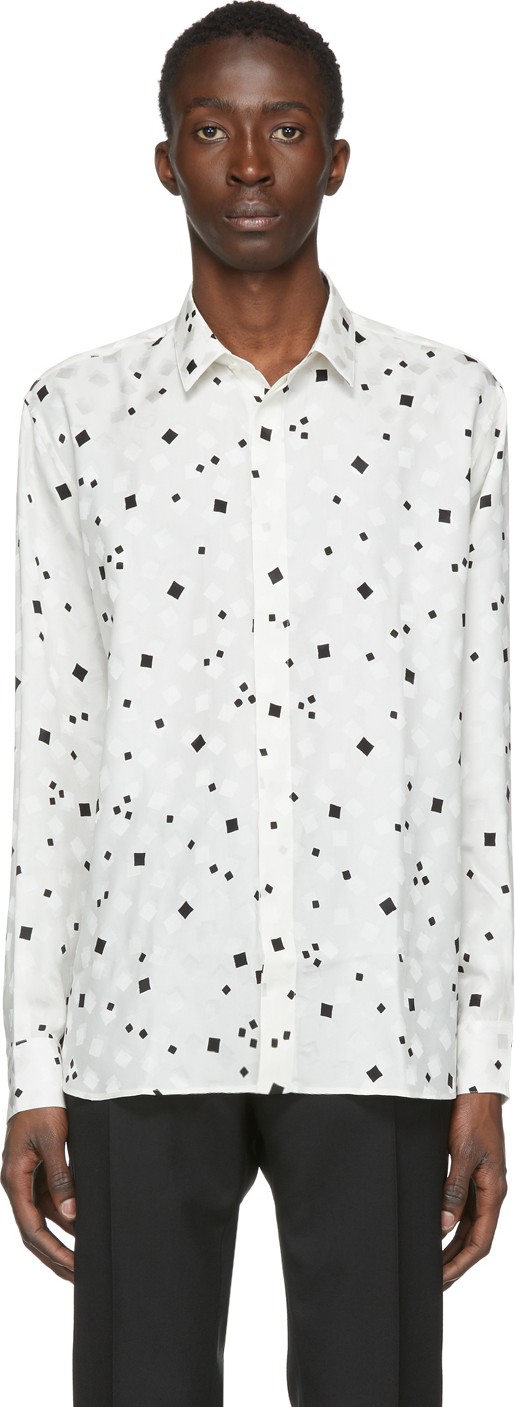 Saint Laurent Off-White Silk Brilliant Shirt