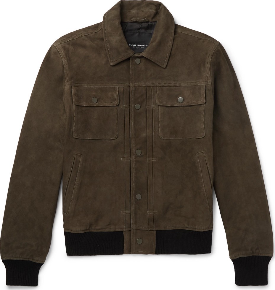 Club Monaco Suede Trucker Jacket