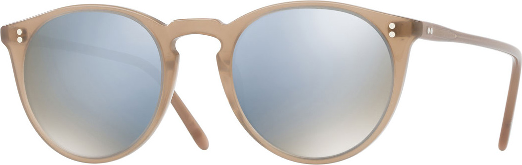 Oliver Peoples O'Malley NYC Peaked Round Mirrored Sunglasses