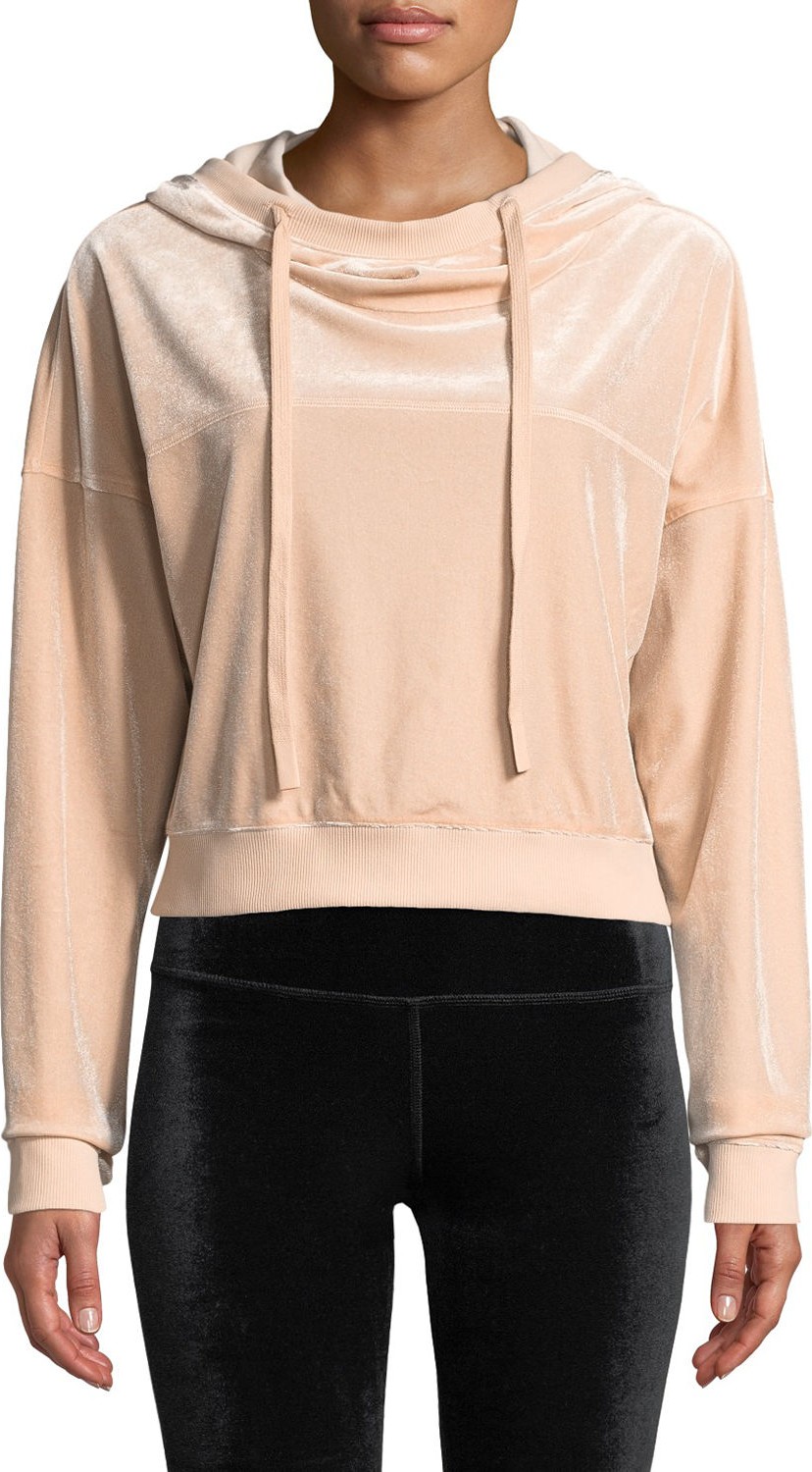 Alo Yoga Layer Velour Long-Sleeve Hooded Pullover Top