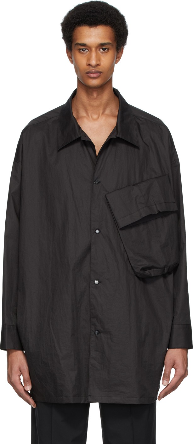 N.Hoolywood Black Detachable Pocket Shirt