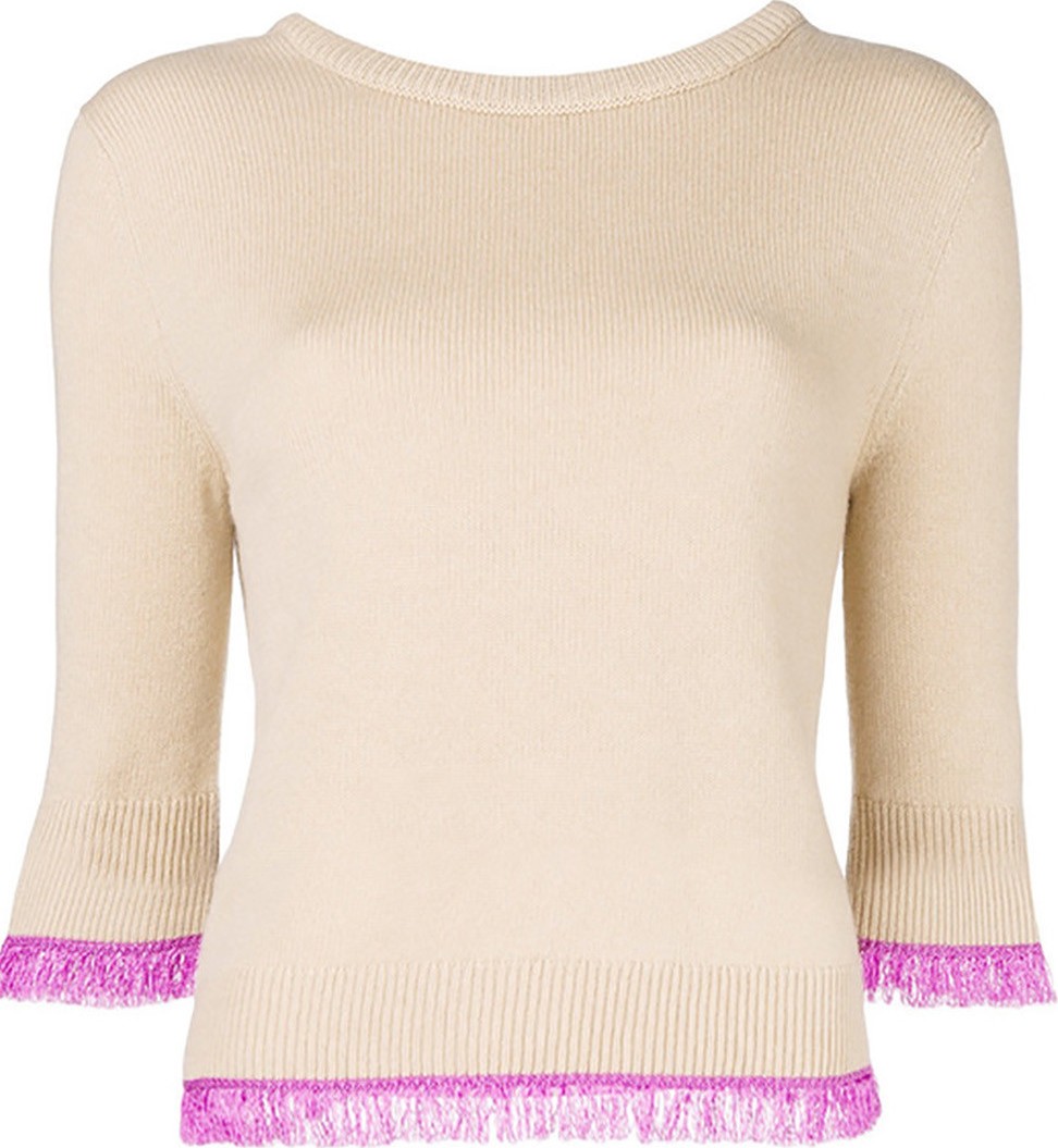 Chloe cashmere Sweater with fringe Detail