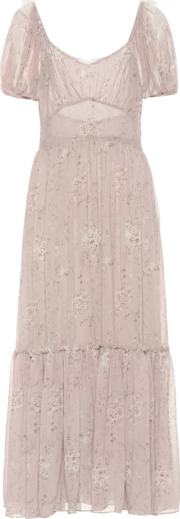 LOVESHACKFANCY Angie floral silk maxi dress