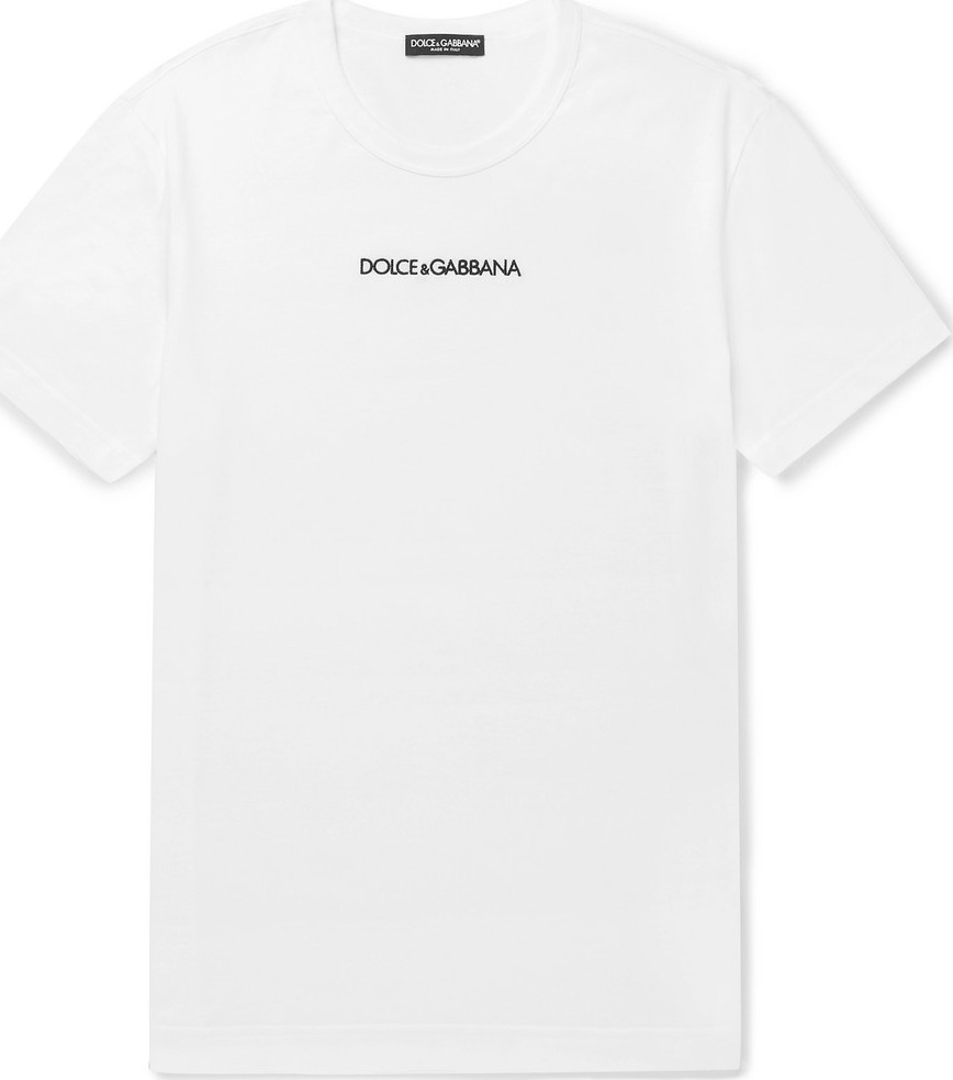 Dolce & Gabbana Logo-Embroidered Cotton-Jersey T-Shirt