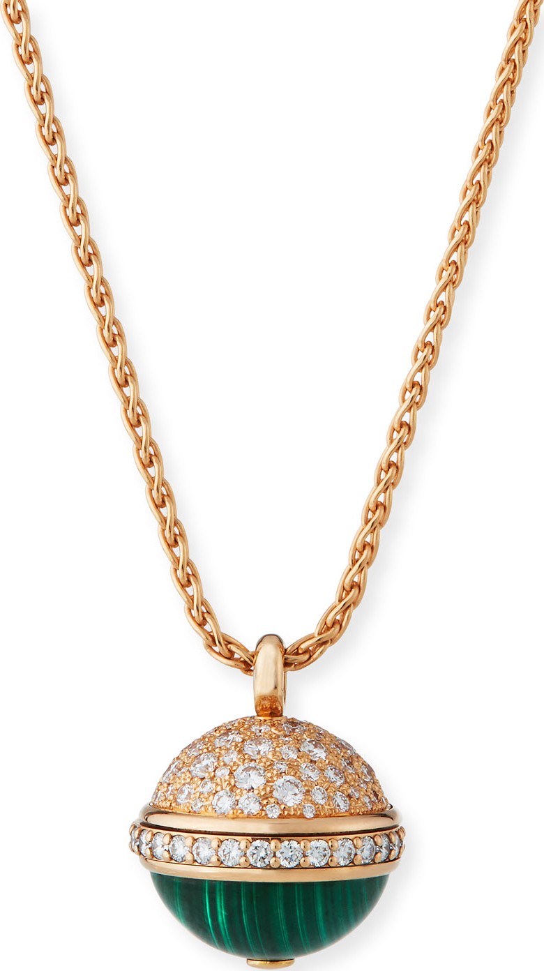 Piaget 18k Rose Gold, Diamond & Malachite Pendant