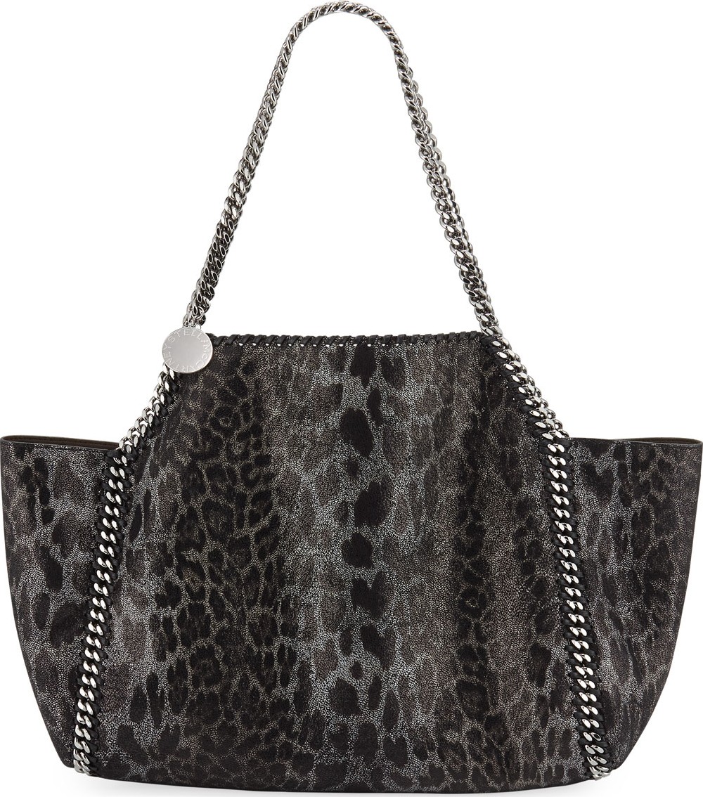 Stella McCartney Falabella Small Metallic Leopard Reversible Tote Bag