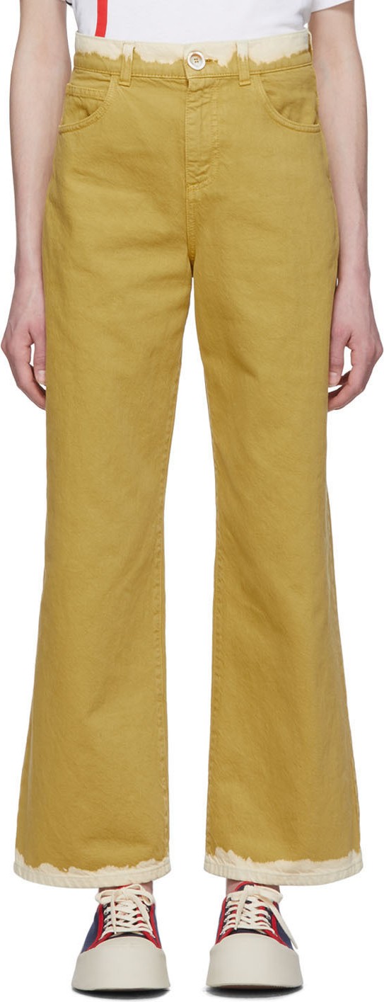Marni Yellow Bicolor Denim Jeans