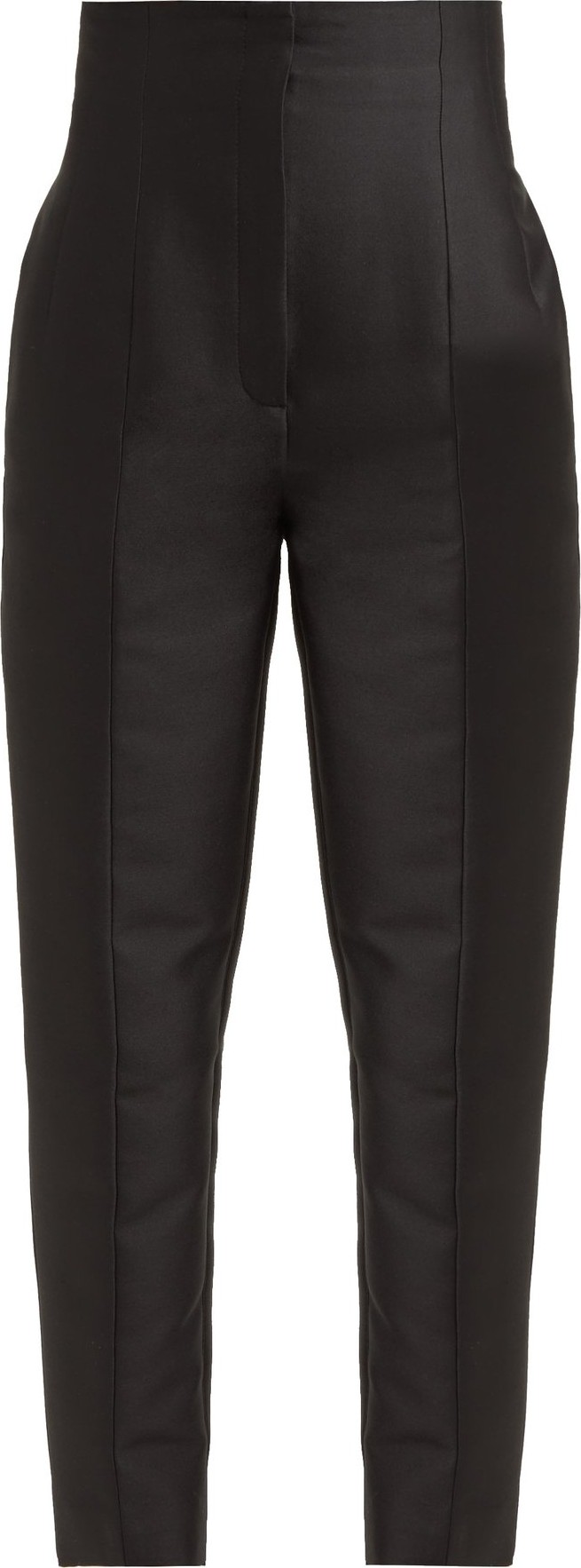 Vika Gazinskaya High-rise slim-leg cotton-blend trousers