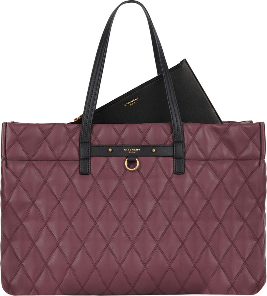 Givenchy Duo Shopper East-West Losange Rubberized Canvas Tote Bag