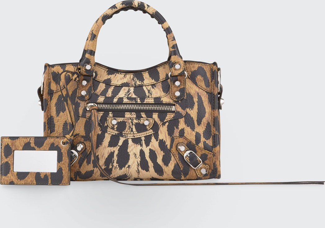 Balenciaga Classic City Mini AJ Leopard Satchel Bag