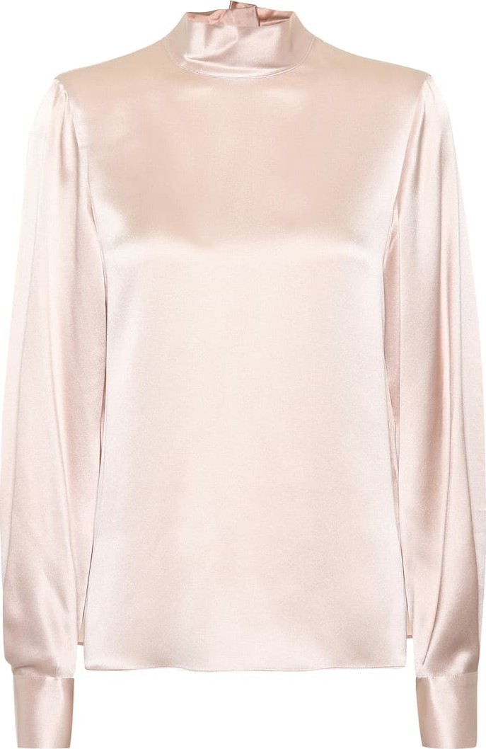 Vince Silk satin mock-neck top