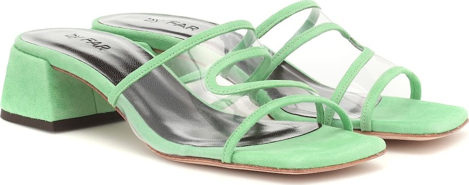 By Far Lola suede and PVC sandals