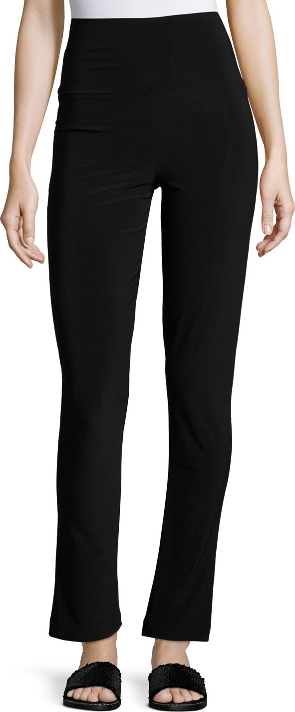 Norma Kamali Boot-Cut High-Waist Pants  Black