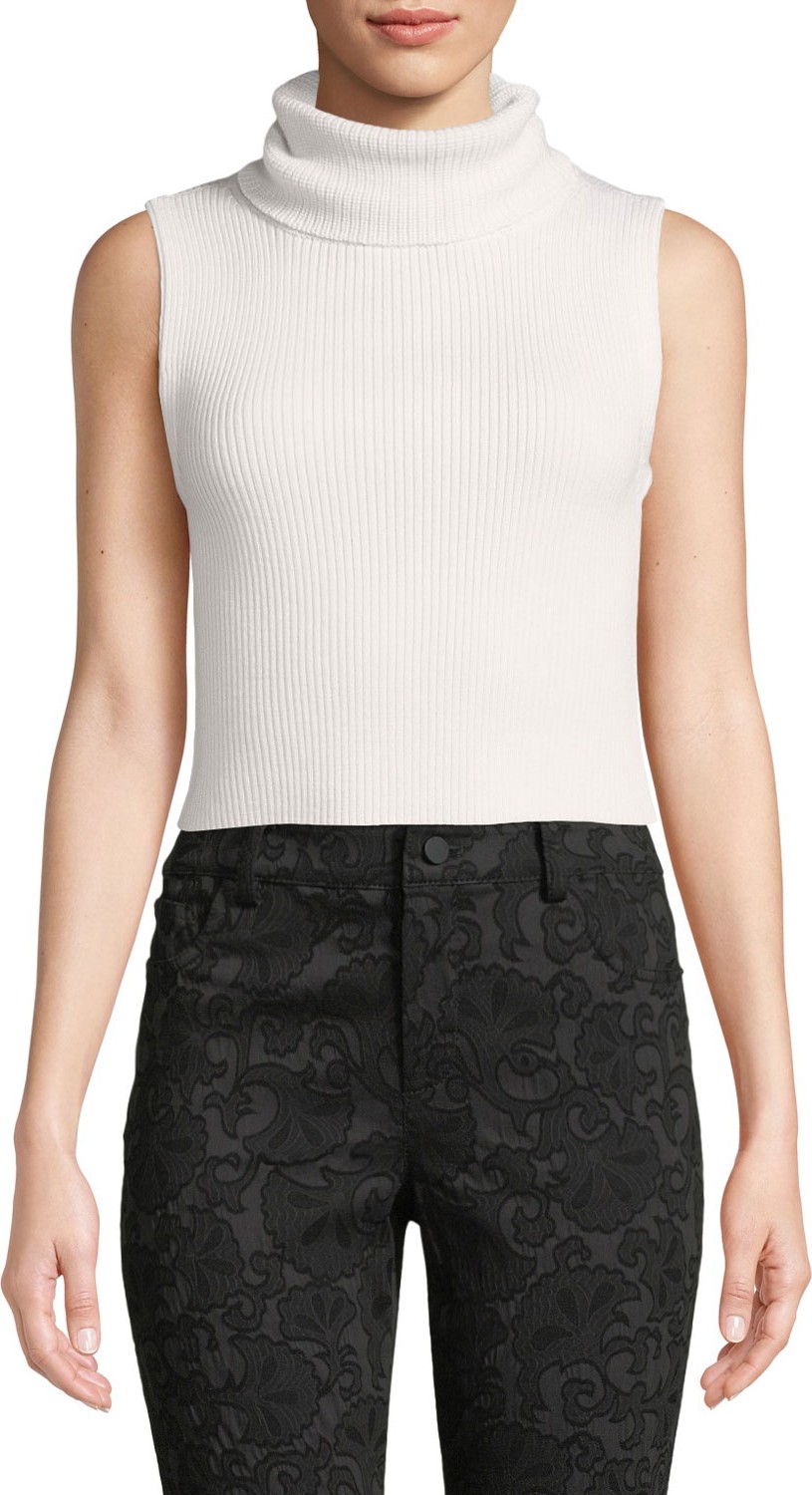 Alice + Olivia Darcey Cropped Turtleneck Sweater