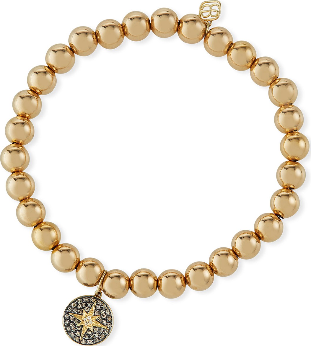 Sydney Evan 14k Bead Bracelet w/ Diamond Starburst